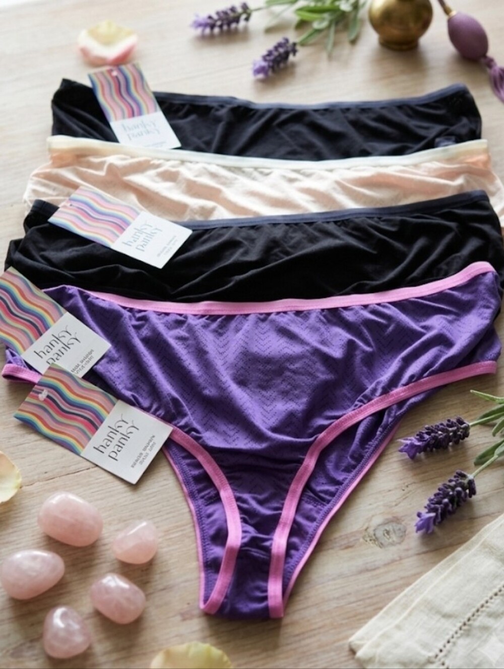 Nwt Bundle/ Lot  Of 4 Hanky Panky  MoveCalm High Rise Thongs Size Small